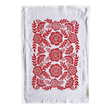 Load image into Gallery viewer, Red Florals Tea Towel