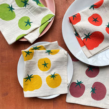 Load image into Gallery viewer, Tomatoes Multi-Color Hand Printed Cotton Napkins, Set of 4