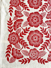 Load image into Gallery viewer, Red Florals Tea Towel