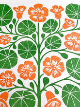 Load image into Gallery viewer, Garden Series: Nasturtium Risograph Print