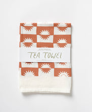 Load image into Gallery viewer, Sunrise Linen Tea Towel - Absorbent Towel, Graphic Sun Style: Siena