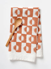 Load image into Gallery viewer, Sunrise Linen Tea Towel - Absorbent Towel, Graphic Sun Style: Siena