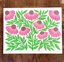 Load image into Gallery viewer, Garden Series: Echinacea Risograph Print
