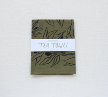 Load image into Gallery viewer, Olives Tea Towel - Reusable Tabletop Kitchen Linen
