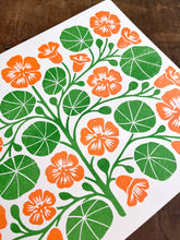 Load image into Gallery viewer, Garden Series: Nasturtium Risograph Print
