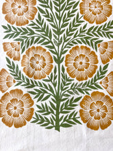 Load image into Gallery viewer, Green and Gold Floral Tea Towel

