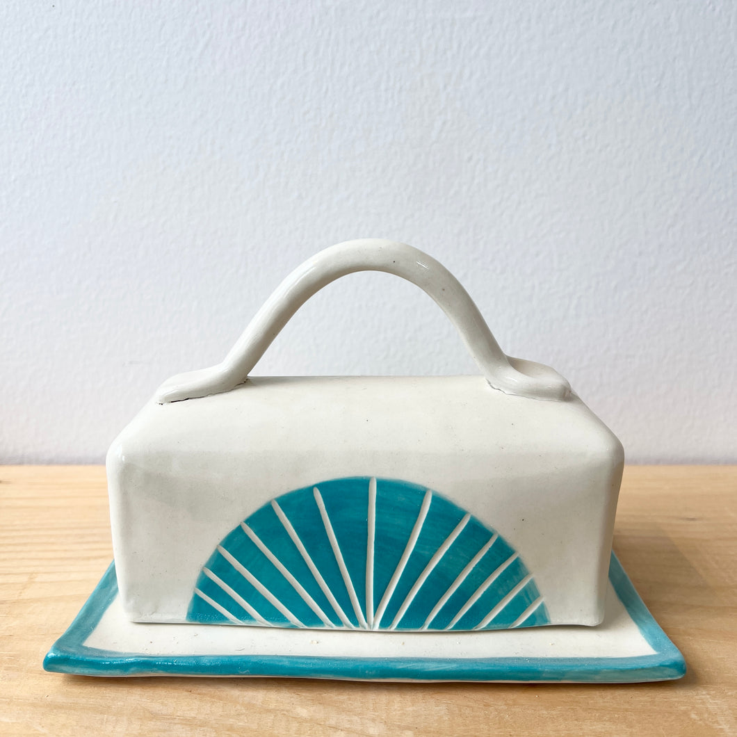 Butter Dish- Turquoise Sunrise