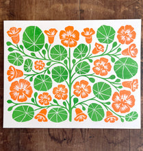 Load image into Gallery viewer, Garden Series: Nasturtium Risograph Print
