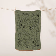 Load image into Gallery viewer, Olives Tea Towel - Reusable Tabletop Kitchen Linen
