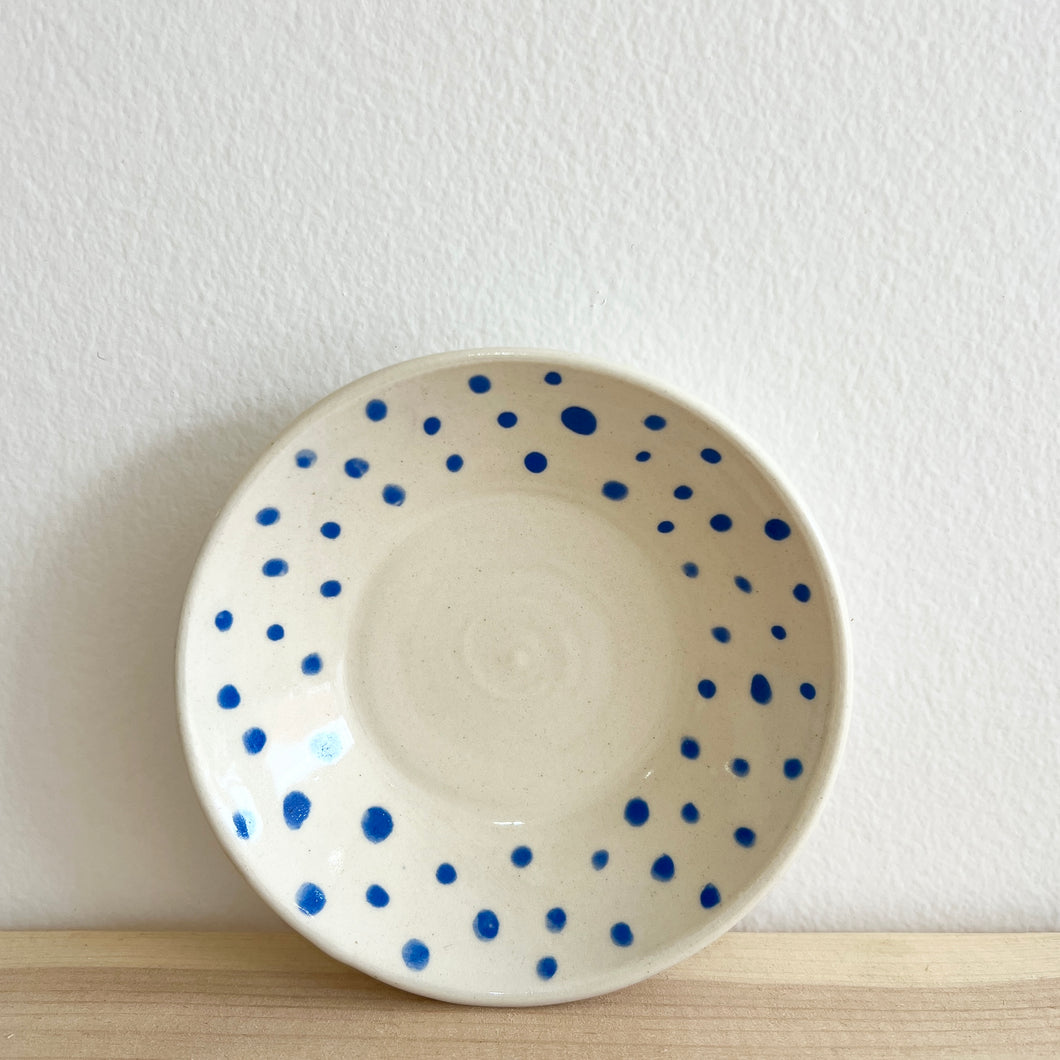 Trinket Dish-Blue Dots