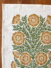 Load image into Gallery viewer, Green and Gold Floral Tea Towel
