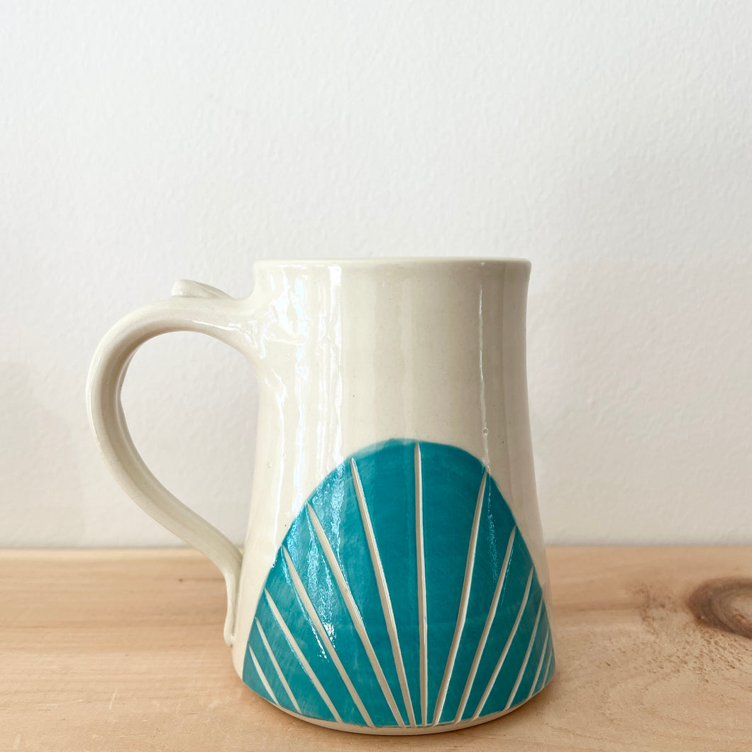 Large Turquoise Mug-Sunrise