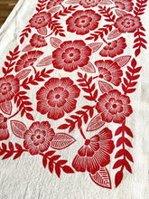 Load image into Gallery viewer, Red Florals Tea Towel
