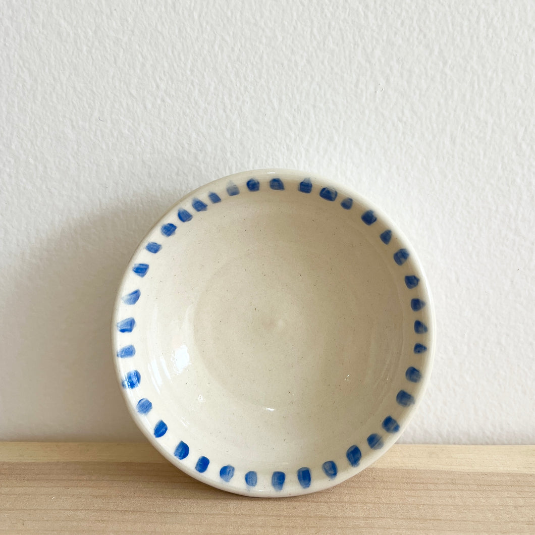 Trinket Dish- Blue Dashes