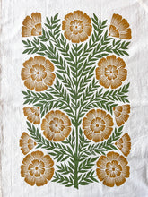 Load image into Gallery viewer, Green and Gold Floral Tea Towel
