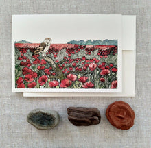 Load image into Gallery viewer, Owl In Poppies card: 5" x 7"
