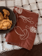 Load image into Gallery viewer, Mushrooms Linen Tea Towel | Seasonal Autumn Kitchen

