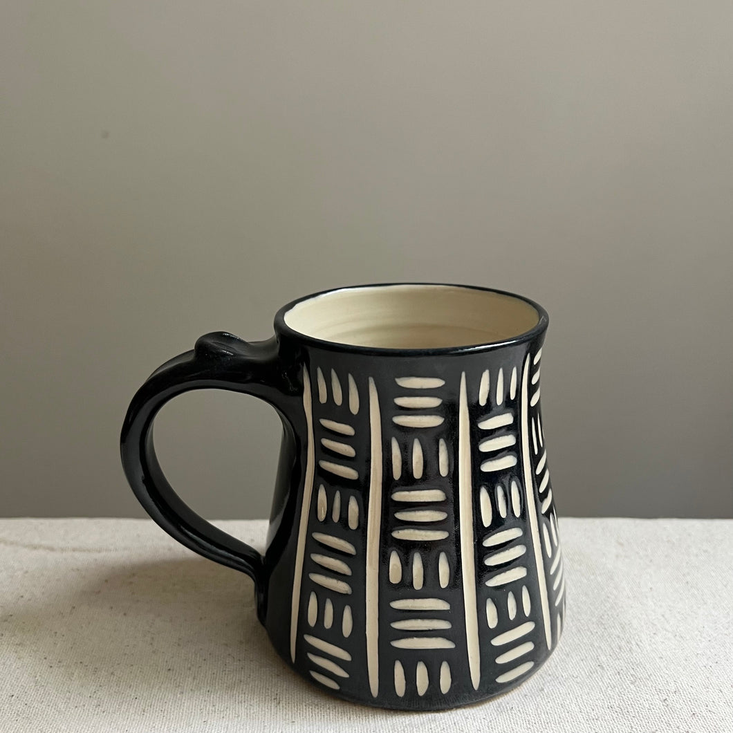 Black and White Mug-Lattice