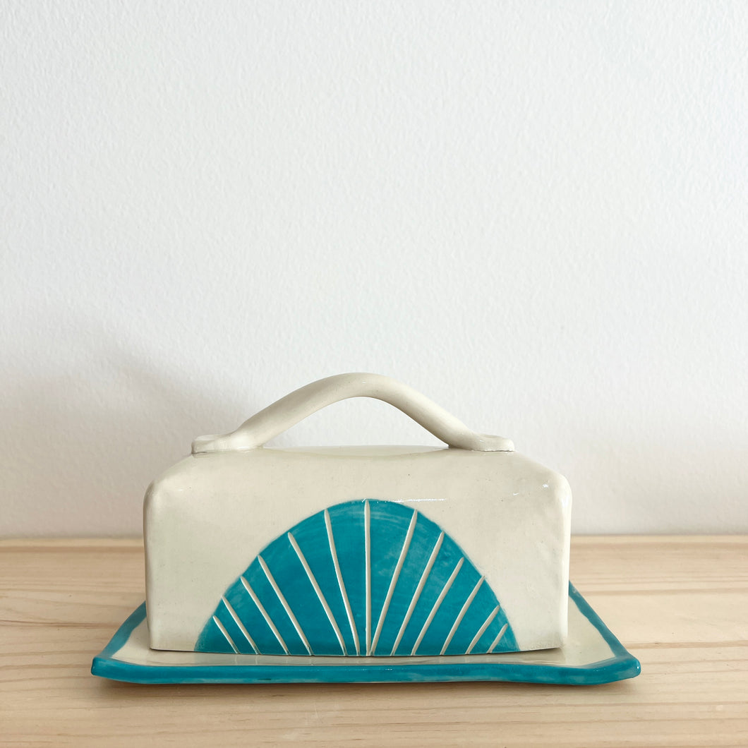 Butter Dish- Turquoise Sunrise