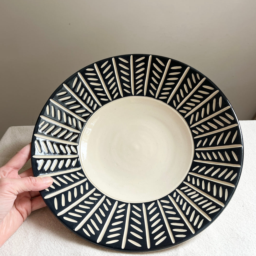 Serving Plate-Herringbone