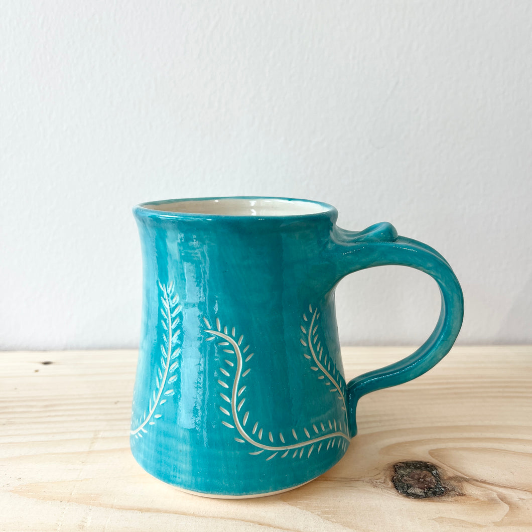 Turquoise Mug - Vines