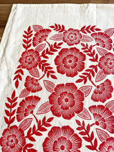 Load image into Gallery viewer, Red Florals Tea Towel
