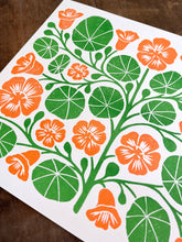 Load image into Gallery viewer, Garden Series: Nasturtium Risograph Print
