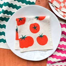 Load image into Gallery viewer, Tomatoes Multi-Color Hand Printed Cotton Napkins, Set of 4
