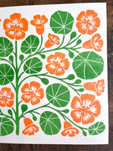 Load image into Gallery viewer, Garden Series: Nasturtium Risograph Print
