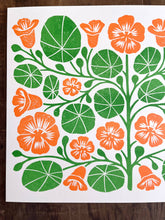 Load image into Gallery viewer, Garden Series: Nasturtium Risograph Print
