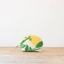 Load image into Gallery viewer, Clam Shell Zipper Pouch-Kelly Lemon Tree
