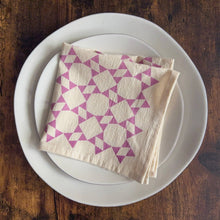 Load image into Gallery viewer, Hand Printed Flour Sack Napkins - Homespun Quilt: Tomato red
