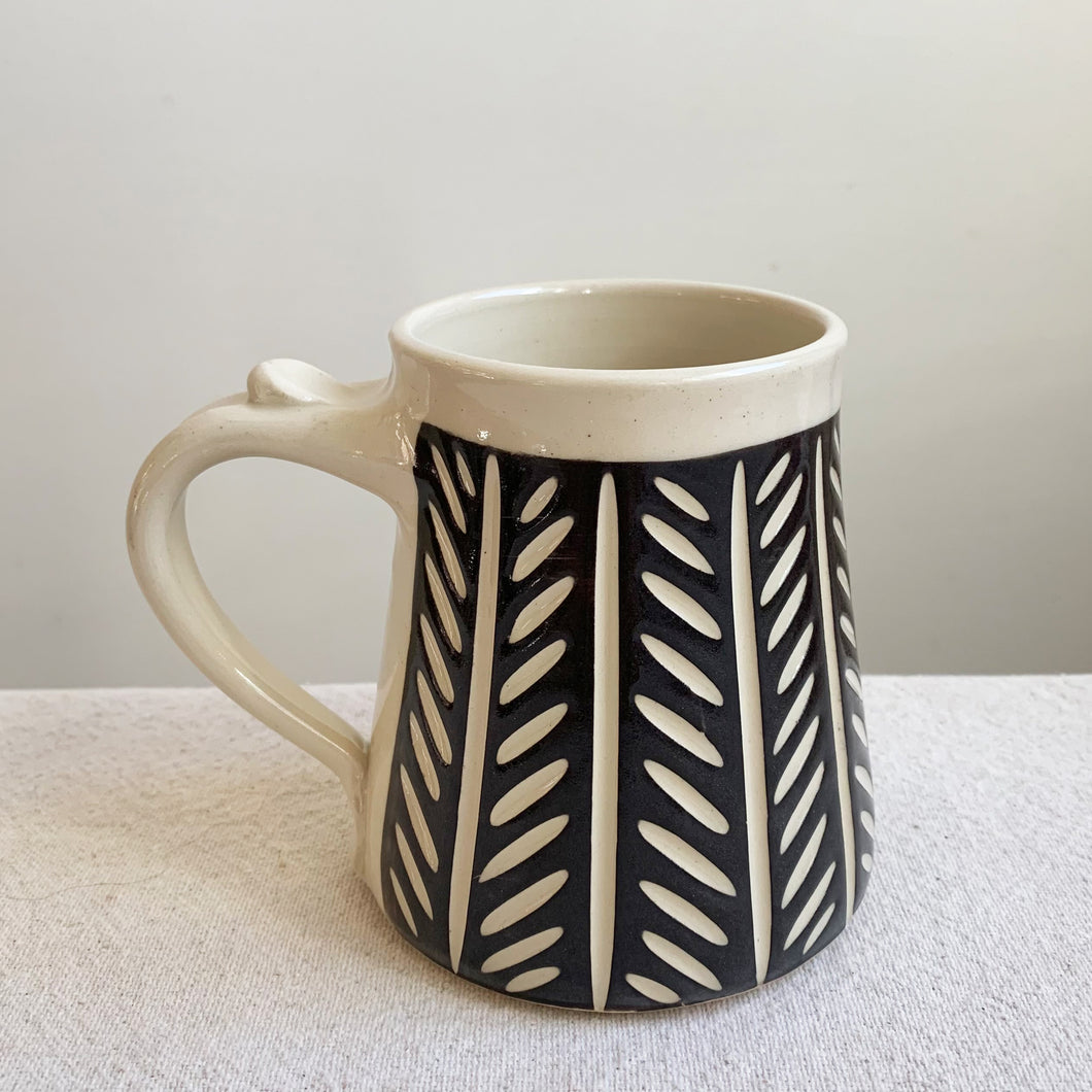 Black and White Mug-Herringbone