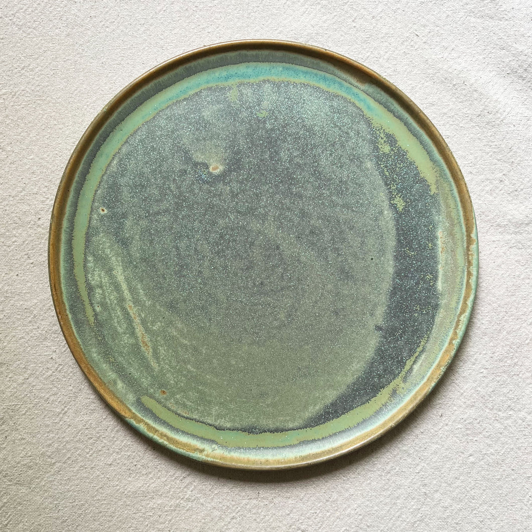 Dinner Plate in a satin matte green glaze.